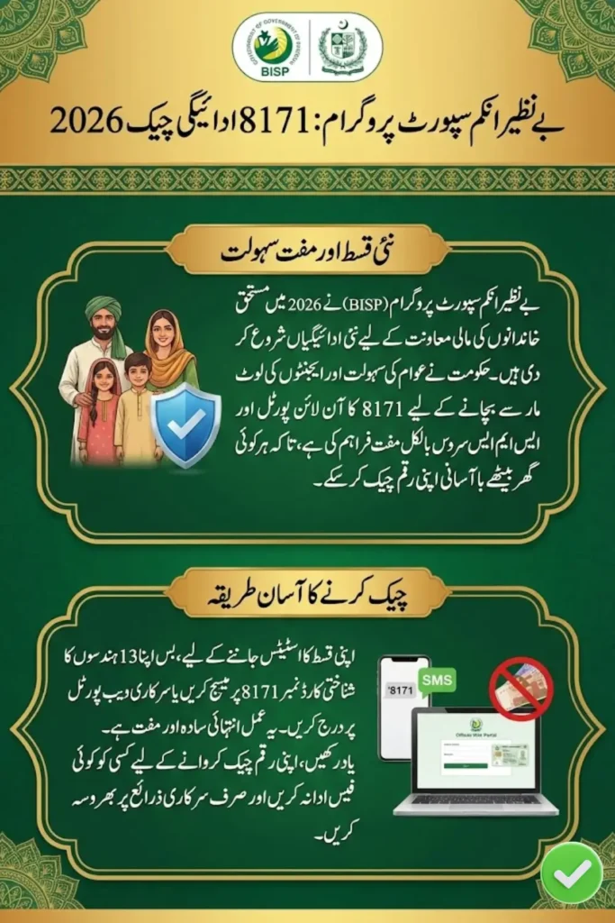 BISP 13500 Payment Check Online 2026 via 8171 Portal & SMS Complete Eligibility and Collection Guide