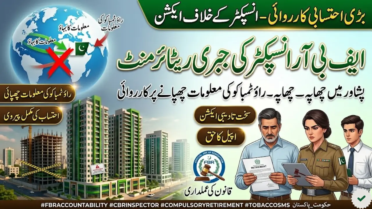 FBR Forces Compulsory Retirement After Inspector Conceals Critical Tobacco Information