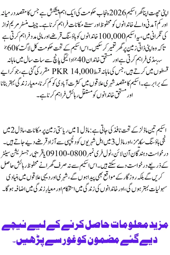 Apni Chhat Apna Ghar Scheme 2026 – Affordable Housing for Middle-Class Families in Punjab