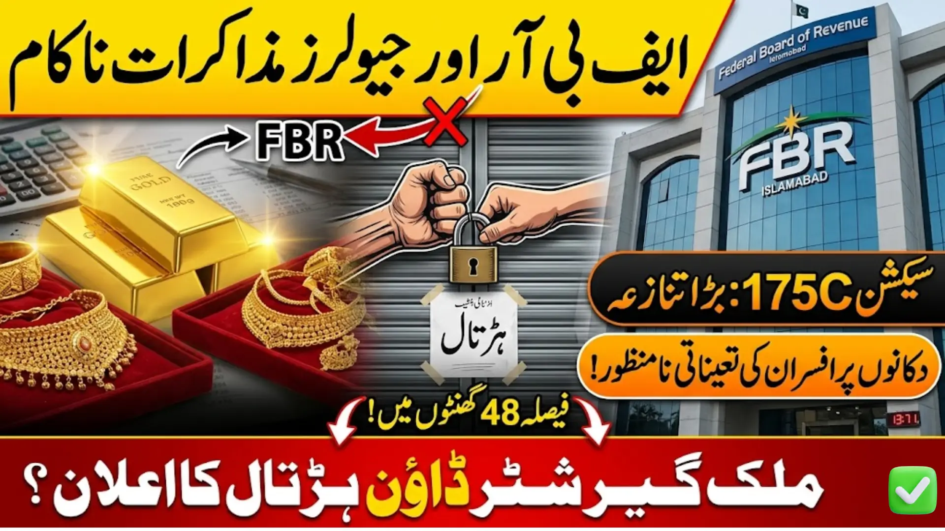 FBR and Jewelers Talks Fail Nationwide Strike Risk in Pakistan